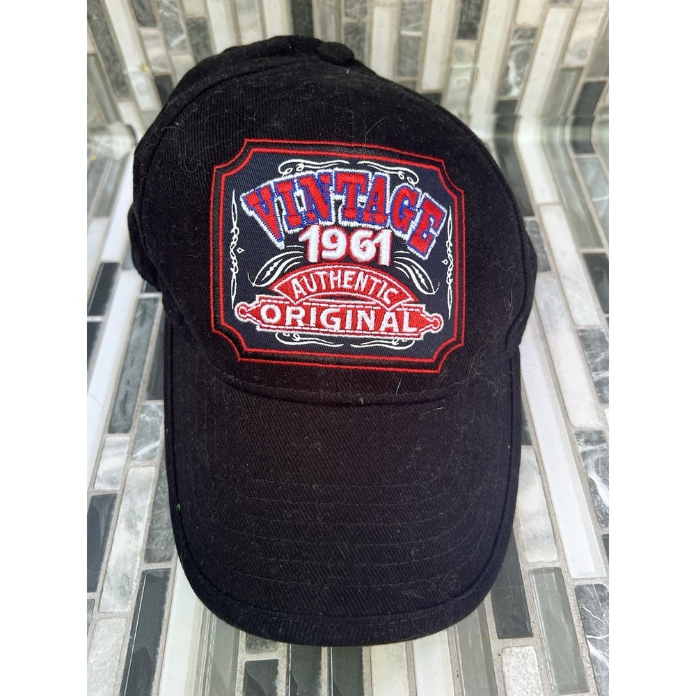 Vintage 1961 Original Hat Black Adjustable